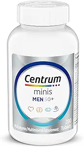 Centrum Minis Silver Multivitamin for Men 50 Plus, Multivitamin/Multimineral Supplement, Vitamin D3, B-Vitamins and Zinc, Non-GMO Ingredients, Supports Memory and Cognition in Older Adults