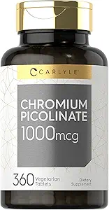 Carlyle Ultra Chromium Picolinate 1000mcg - Vegetarian, Non-GMO, Gluten Free