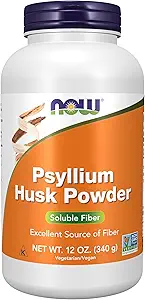 NOW Foods Supplements, Psyllium Husk Powder, Non-GMO Project Verified, Soluble Fiber, 12-Ounce
