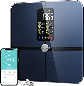 Body Fat Scale, Posture Extra Large Display Digital Bathroom Wireless Weight Scale Composition Analyzer with Heart Rate Heart Index & Body Shape Index with Free APP Black