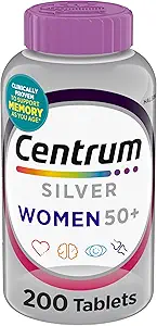 Centrum Silver Women's Multivitamin for Women 50 Plus, Multivitamin/Multimineral Supplement with Vitamin D3, B Vitamins, Non-GMO Ingredients, Supports Memory and Cognition in Older Adults