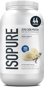 Isopure Zero Carb 100% Pure Whey Isolate Protein Powder, Gluten Free, with Vitamins, Creamy Protein Per Serving (Packaging May Vary)
