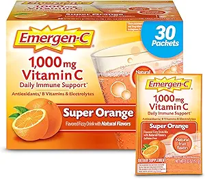 Emergen-C 1000mg Vitamin C Powder for Daily Immune Support Caffeine Free Vitamin C Supplements with Zinc and Manganese, B Vitamins and Electrolytes, Super Flavor
