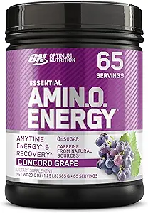 Optimum Nutrition Amino Energy - Pre Workout with Green Tea, BCAA, Amino Acids, Keto Friendly, Green Coffee Extract, Energy Powder - Concord (Packaging May Vary)