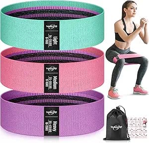 WALITO Resistance Bands for Working Out, Fabric Exercise Bands for Legs and Butt, Workout Bands for Women and Men, Booty Band for Yoga Starter Set, Pilates, Rehab, Fitness and Home Workout